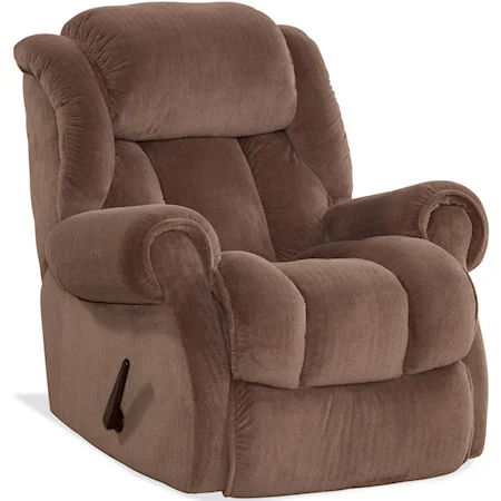 Casual Rocker Recliner with Channel Back